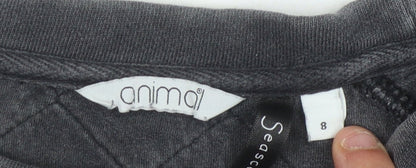 Animal Women's Black Quilted Cotton Sweatshirt Size 8