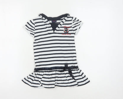 Rayar Girls Black and White Striped Dress Size 10