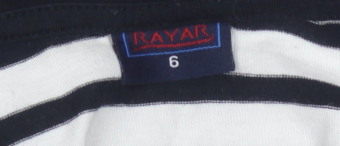 Rayar Girls Black and White Striped Dress Size 10