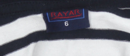 Rayar Girls Black and White Striped Dress Size 10