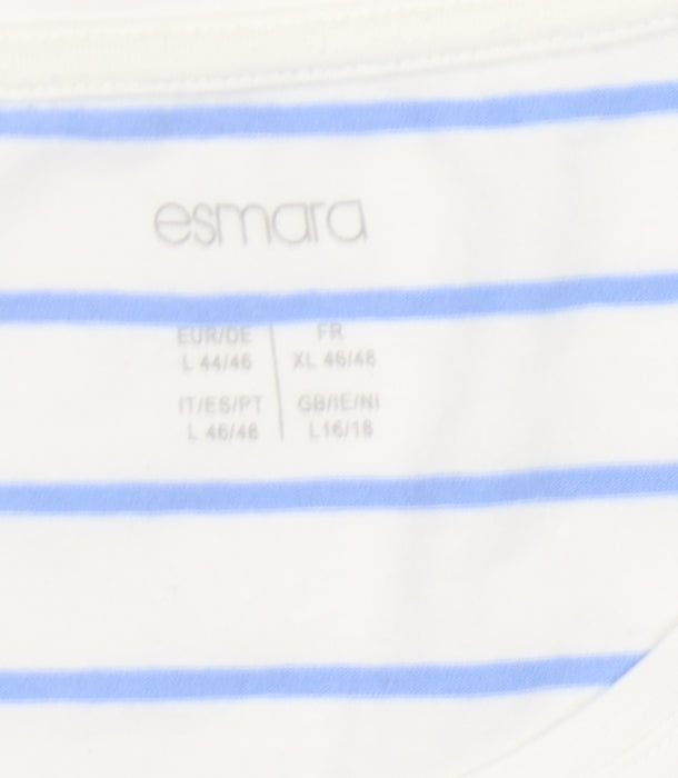 Womens UK Size L ESMARA White Basic T-Shirt