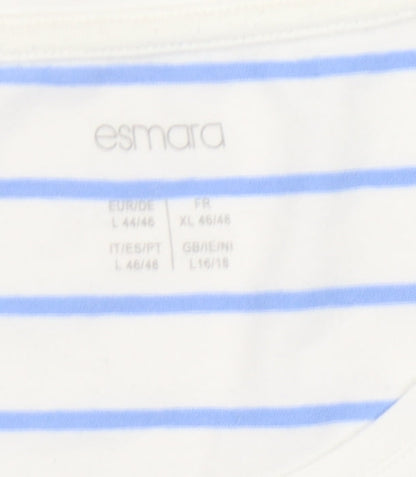 Womens UK Size L ESMARA White Basic T-Shirt