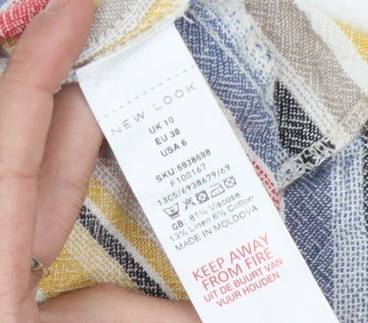 New Look Women's Multicoloured Stripe Tank Size 10