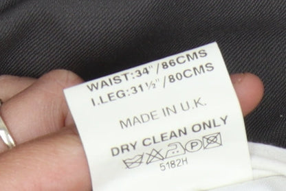 Pierre Cardin Men's Grey Wool Dress Pants 34in