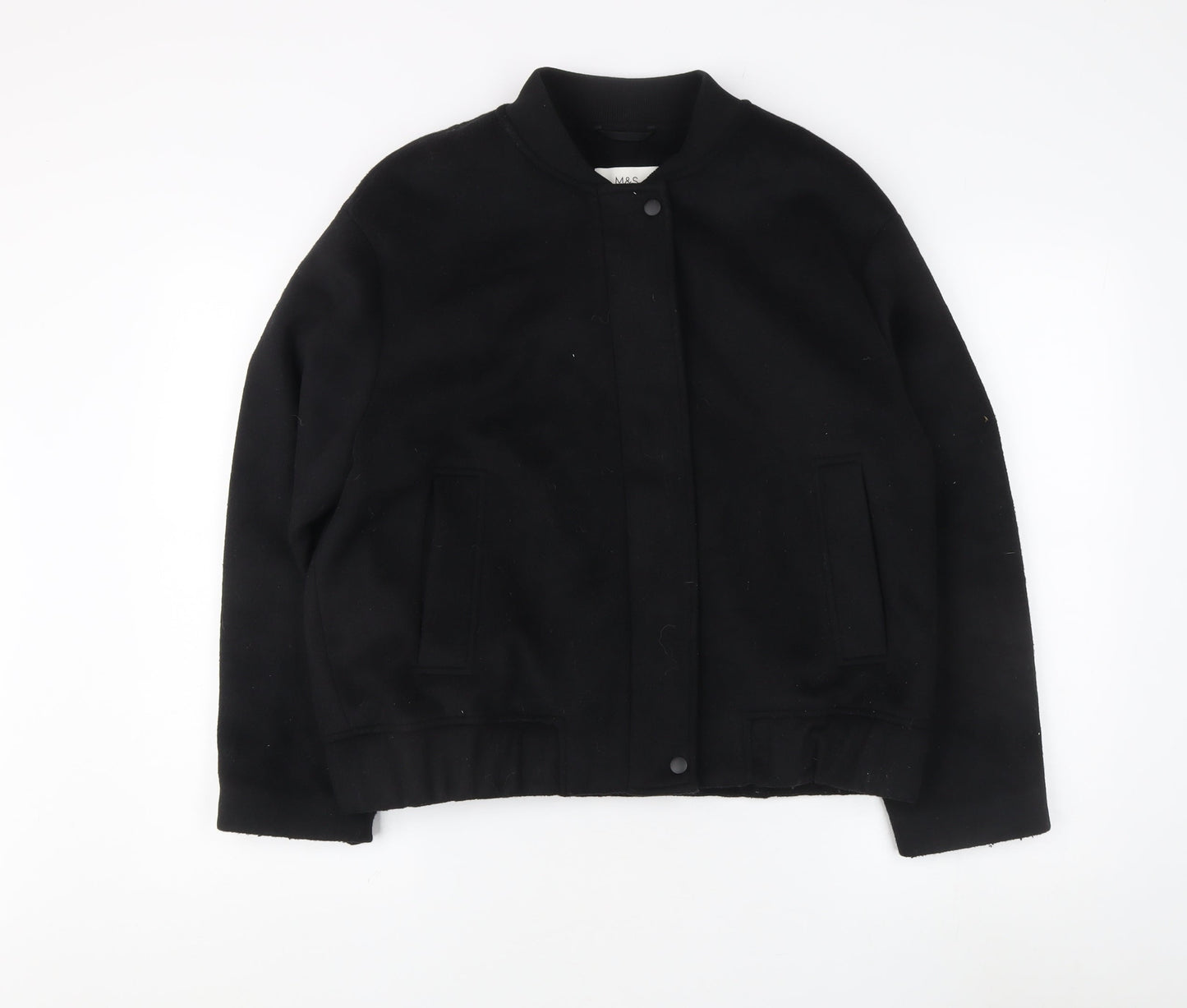 Mens UK Size M Marks and Spencer Black Varsity Jacket