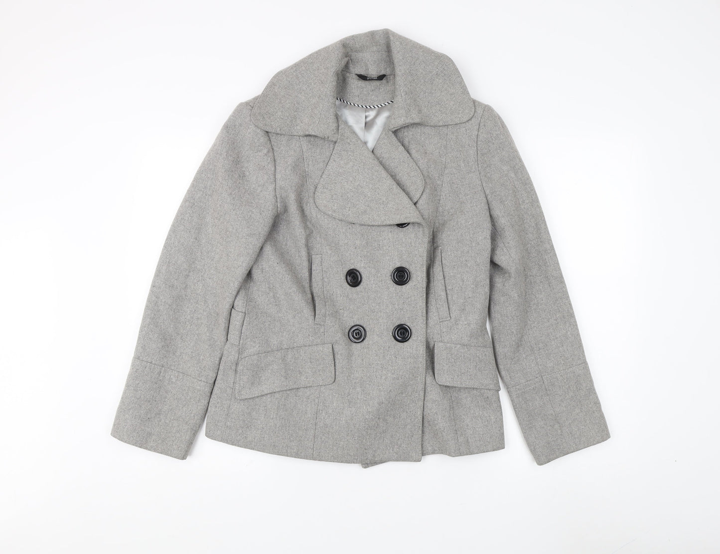 Womens UK Size 10 Marks and Spencer Grey Pea Coat