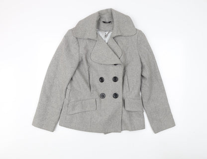 Womens UK Size 10 Marks and Spencer Grey Pea Coat
