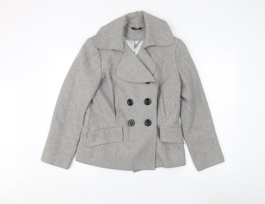 Womens UK Size 10 Marks and Spencer Grey Pea Coat
