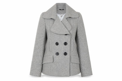 Womens UK Size 10 Marks and Spencer Grey Pea Coat