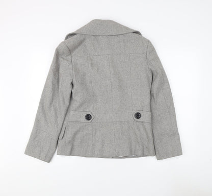 Womens UK Size 10 Marks and Spencer Grey Pea Coat