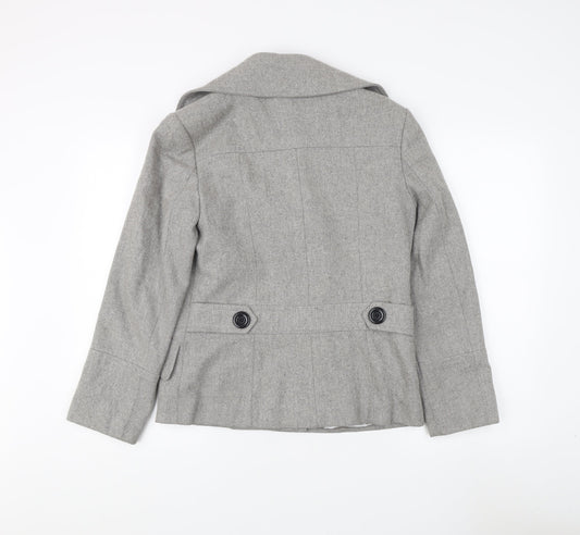 Womens UK Size 10 Marks and Spencer Grey Pea Coat