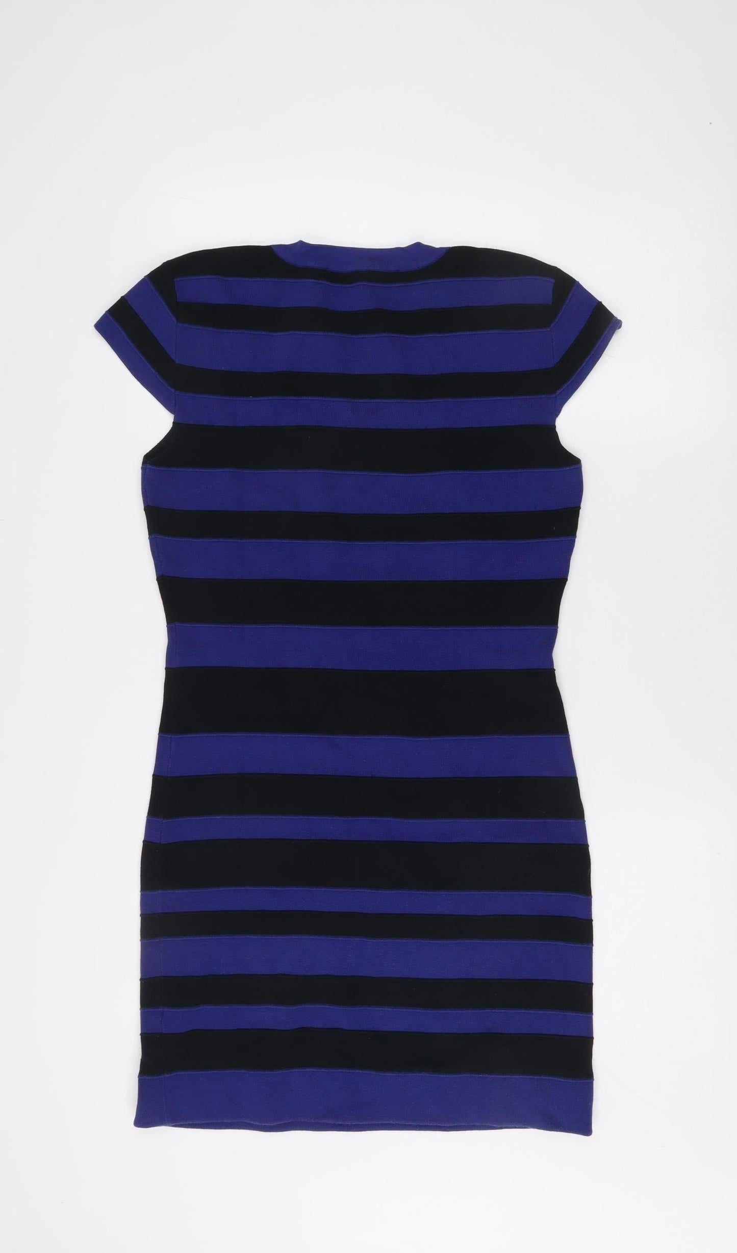 French Connection Blue Bodycon Striped Dress, Size 12