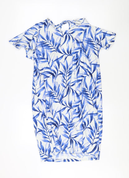 Mango Basics Women’s Blue Floral Dress Size M