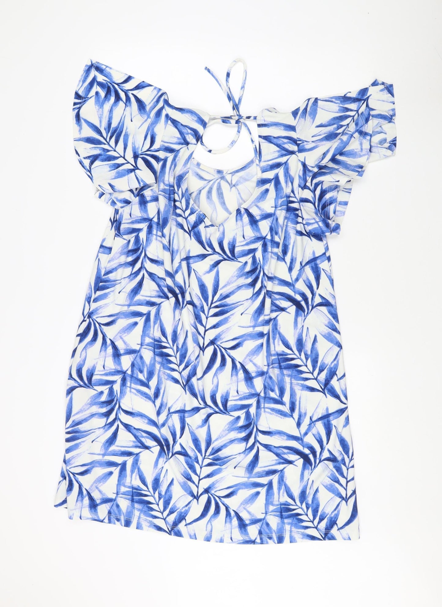 Mango Basics Women’s Blue Floral Dress Size M