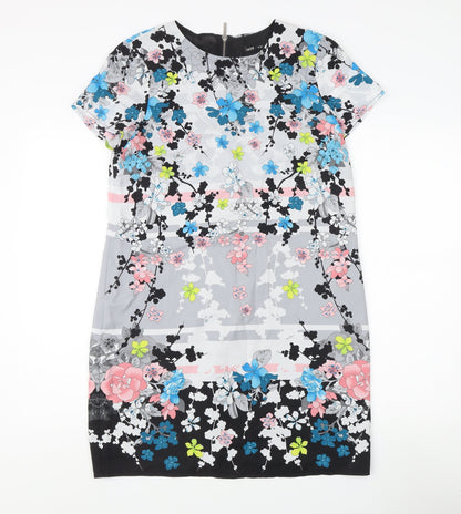 Oasis Women's Multicoloured Floral Dress, Size 12