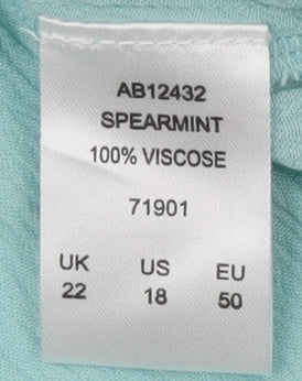 Cotton Traders Women's Green Floral Blouse Size 22