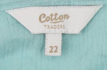 Cotton Traders Women's Green Floral Blouse Size 22