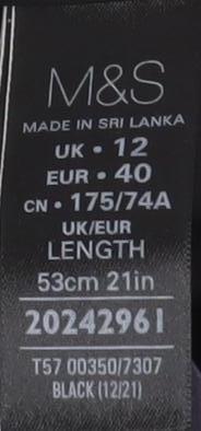 Marks and Spencer Women's Black Pencil Skirt Size 12