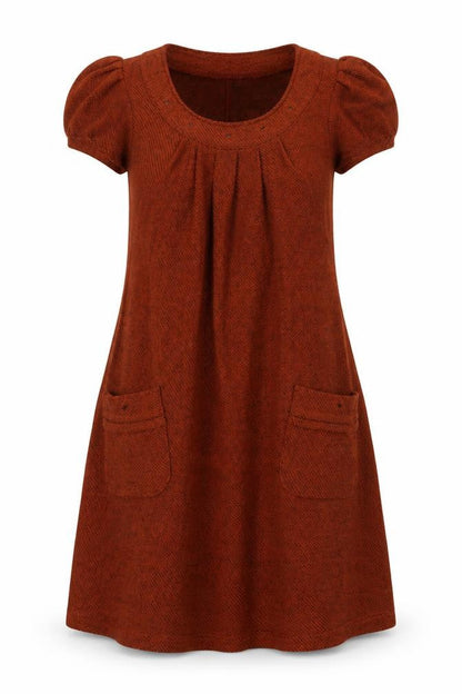 Jasmine Women's Brown Wool Dress M - Classic Style