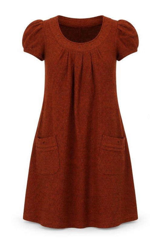 Jasmine Women's Brown Wool Dress M - Classic Style