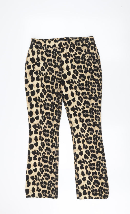Zara Basic Women's Animal Print Slim Trousers XS