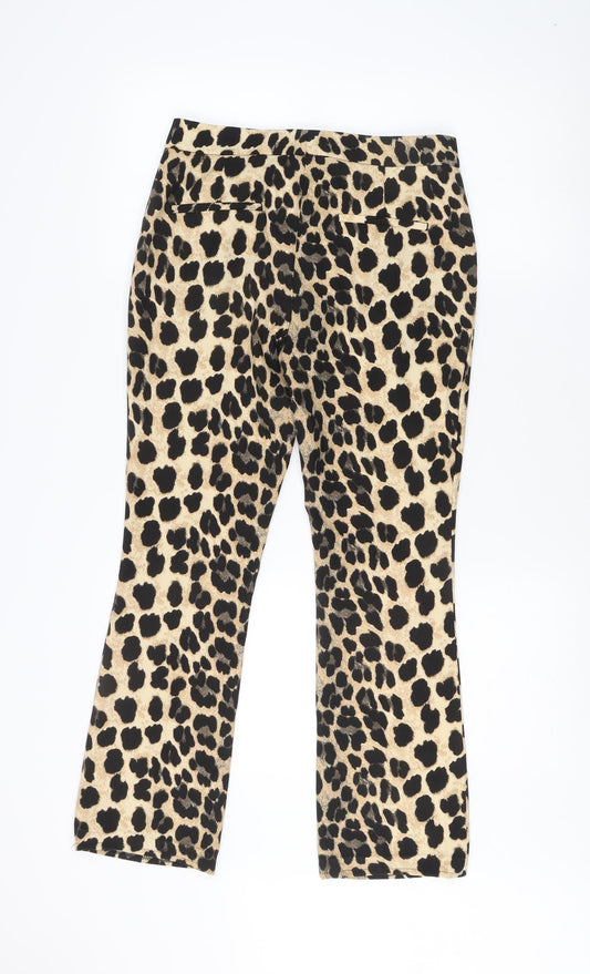 Zara Basic Women's Animal Print Slim Trousers XS