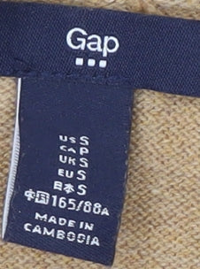 Gap Women's Beige Open Front Cardigan, Size S, Cotton Blend