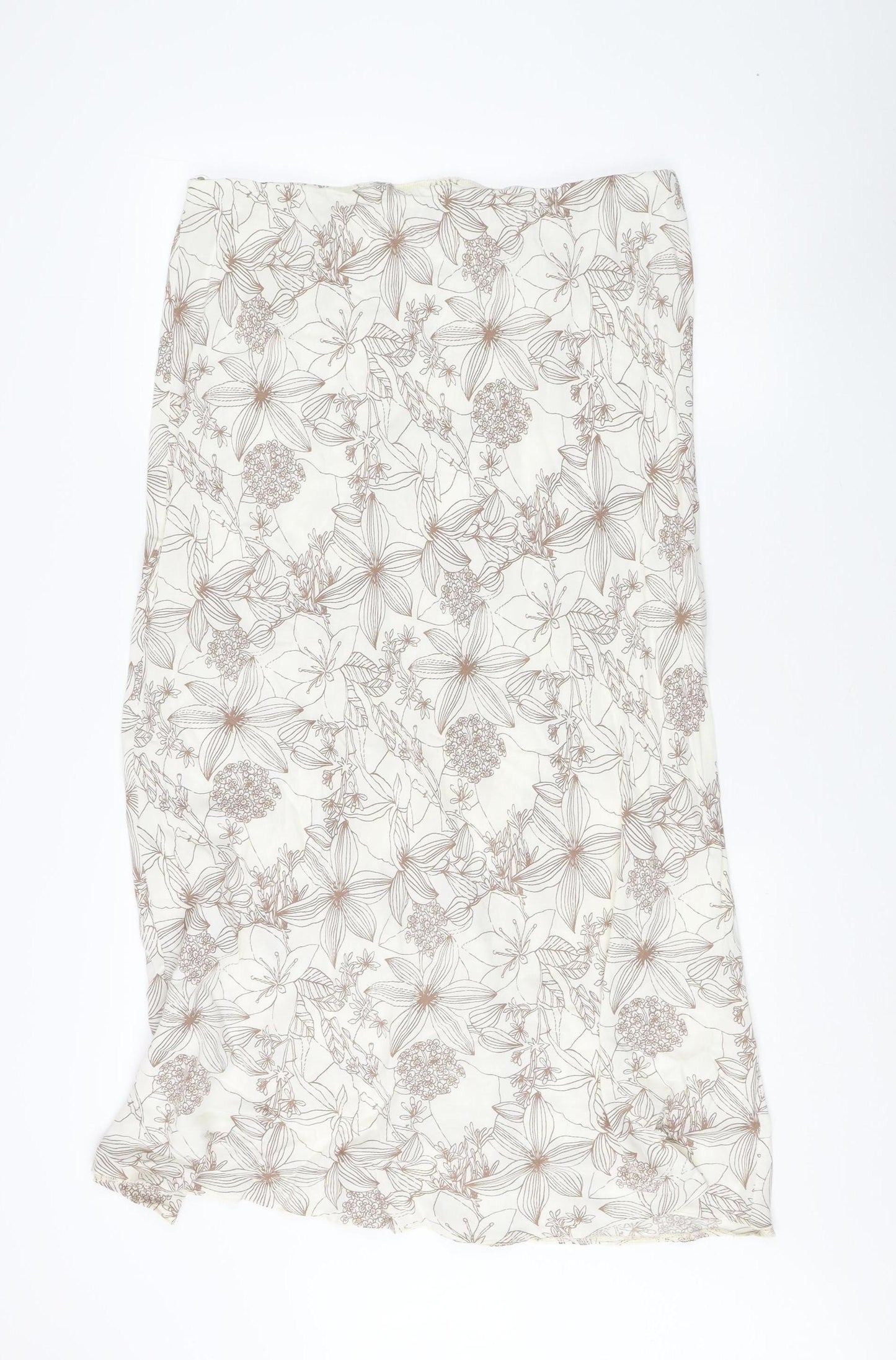 BHS Women's Ivory Floral Skirt Size 18