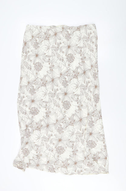 BHS Women's Ivory Floral Skirt Size 18