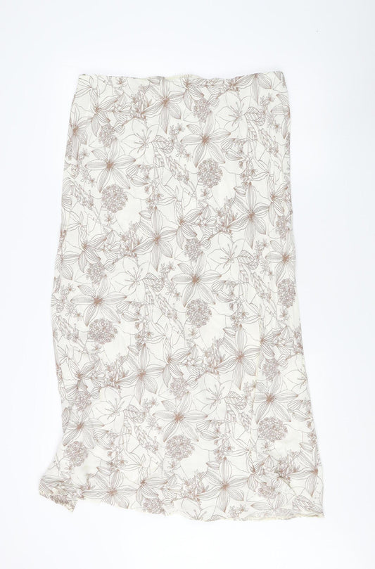 BHS Women's Ivory Floral Skirt Size 18