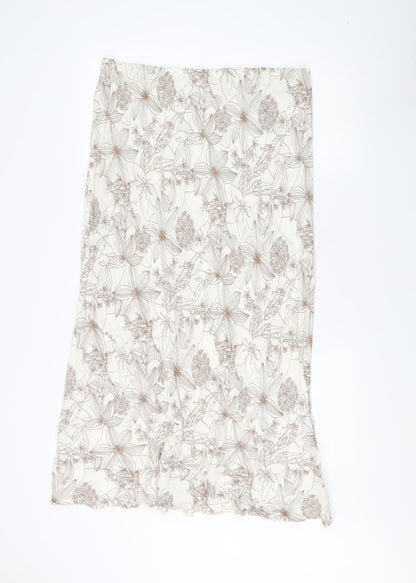 BHS Women's Ivory Floral Skirt Size 18