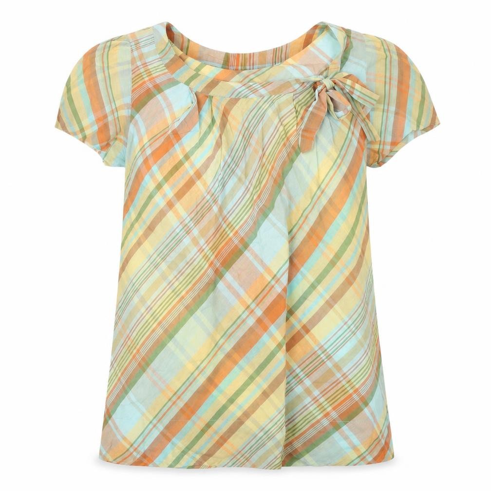 Marks and Spencer Women's Plaid Top, UK 14, Orange