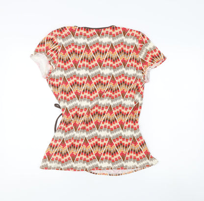Womens UK Size 16 Marks and Spencer Multicoloured Wrap Blouse
