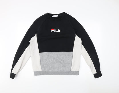Fila Unisex Adults Black Colourblock Sweatshirt Size S