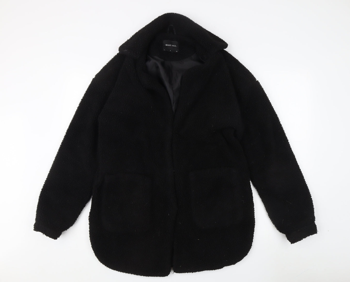 Womens UK Size S Brave Soul Black Basic Coat