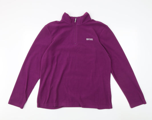 Regatta Women's Purple Henley Fleece Sweatshirt UK 16