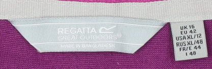 Regatta Women's Purple Henley Fleece Sweatshirt UK 16