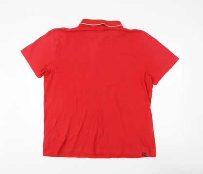 Puma Men's Red Polo Shirt XL - Casual Short Sleeve