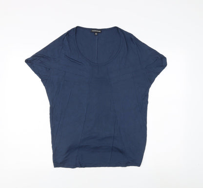 Womens UK Size 10 Warehouse Blue Basic T-Shirt