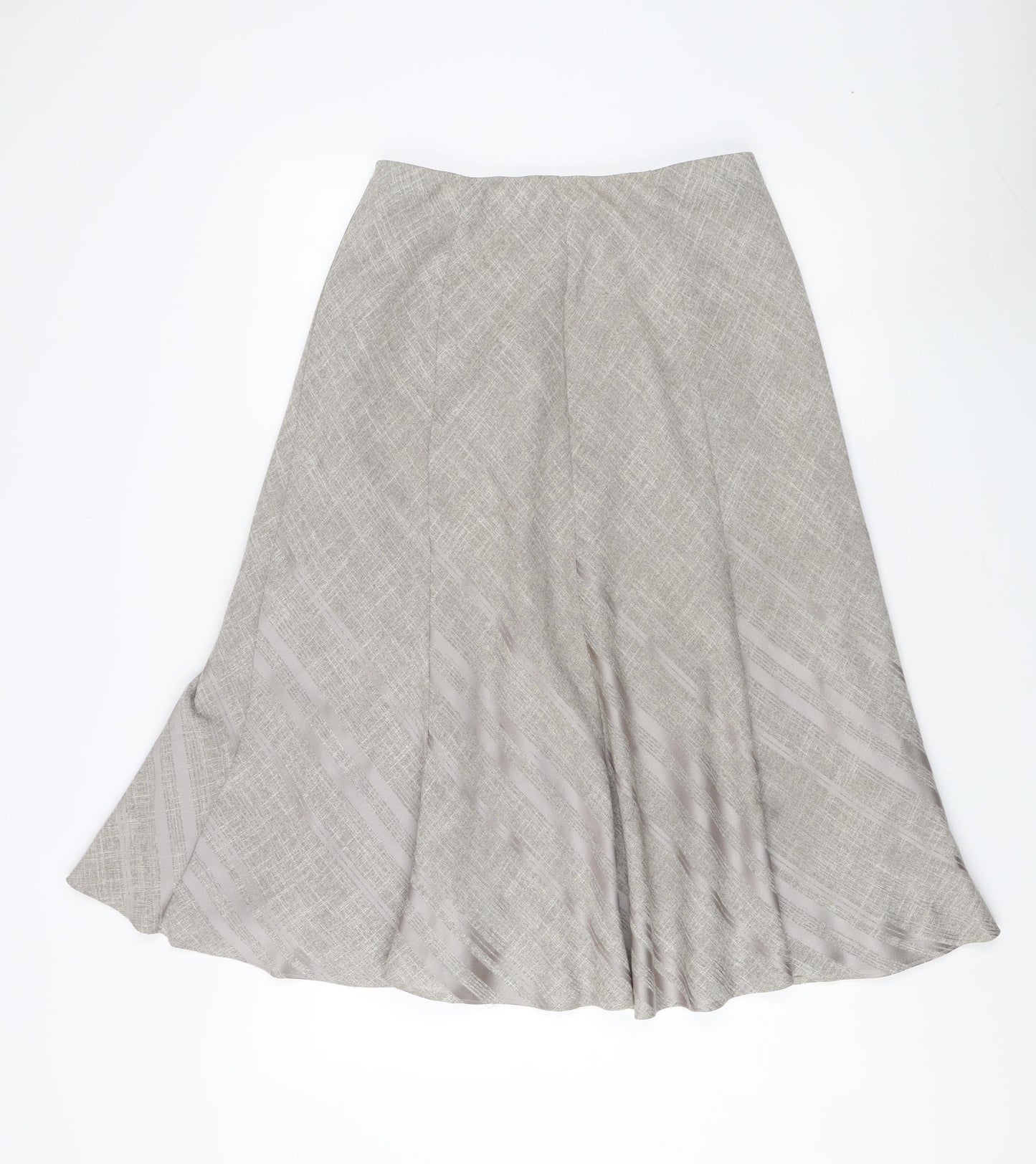 Marks and Spencer Women's Grey Flare Midi Skirt Size 10