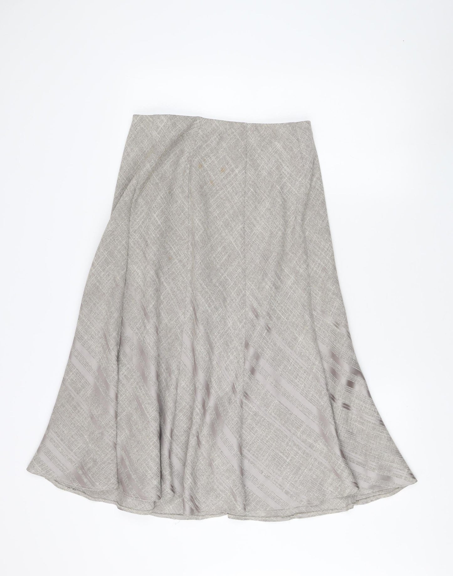 Marks and Spencer Women's Grey Flare Midi Skirt Size 10