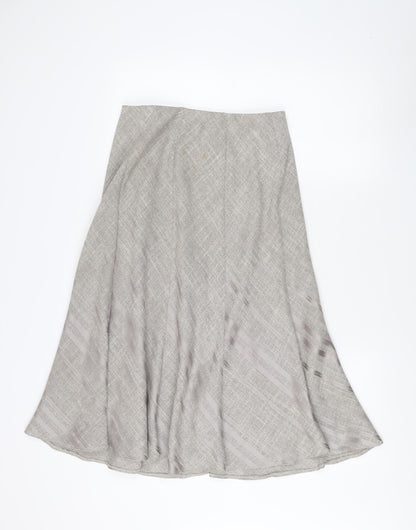 Marks and Spencer Women's Grey Flare Midi Skirt Size 10