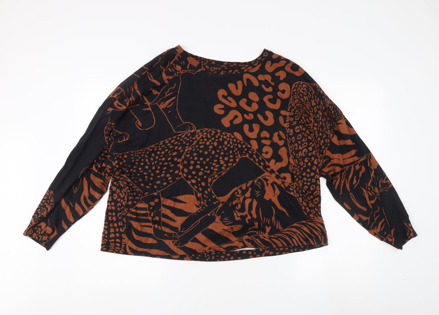 Next Women Brown Animal Print Shirt XL