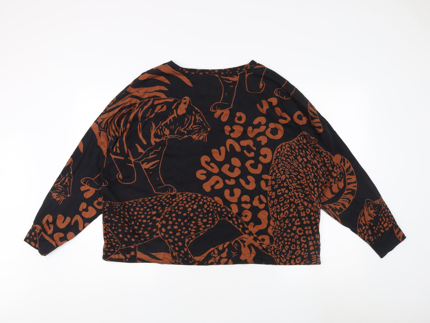 Next Women Brown Animal Print Shirt XL