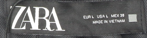 Zara Women's Grey Double-Breasted Blazer L