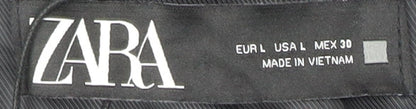 Zara Women's Grey Double-Breasted Blazer L