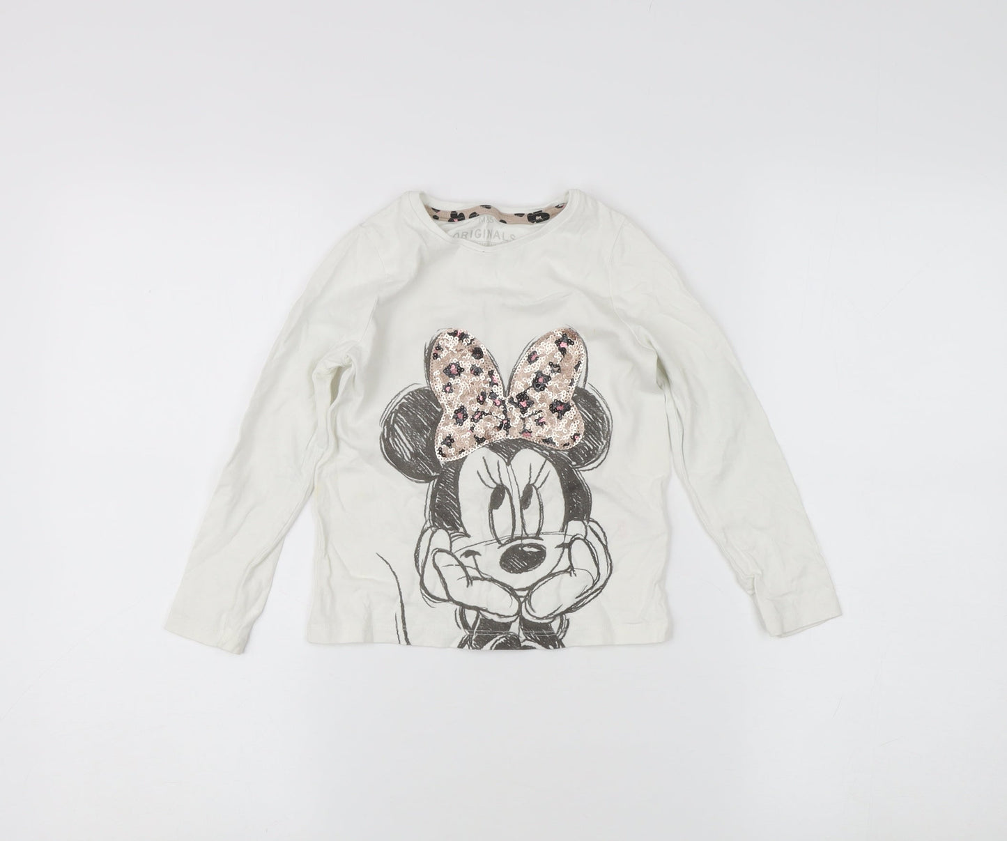 Marks and Spencer Girls White Minnie Mouse T-Shirt, 5-6 Years