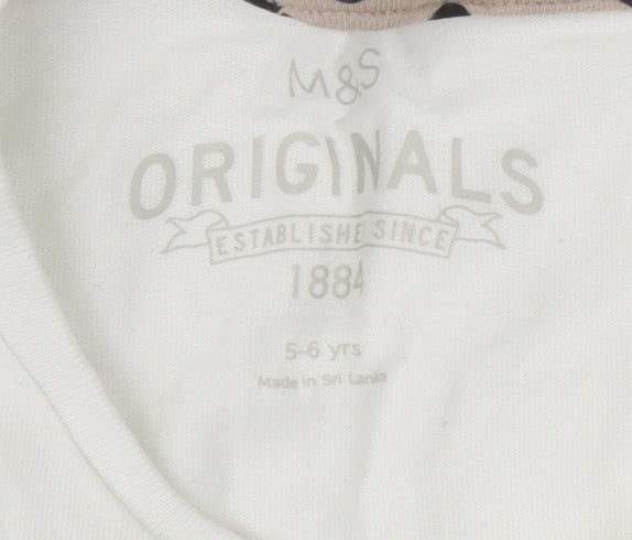 Marks and Spencer Girls White Minnie Mouse T-Shirt, 5-6 Years