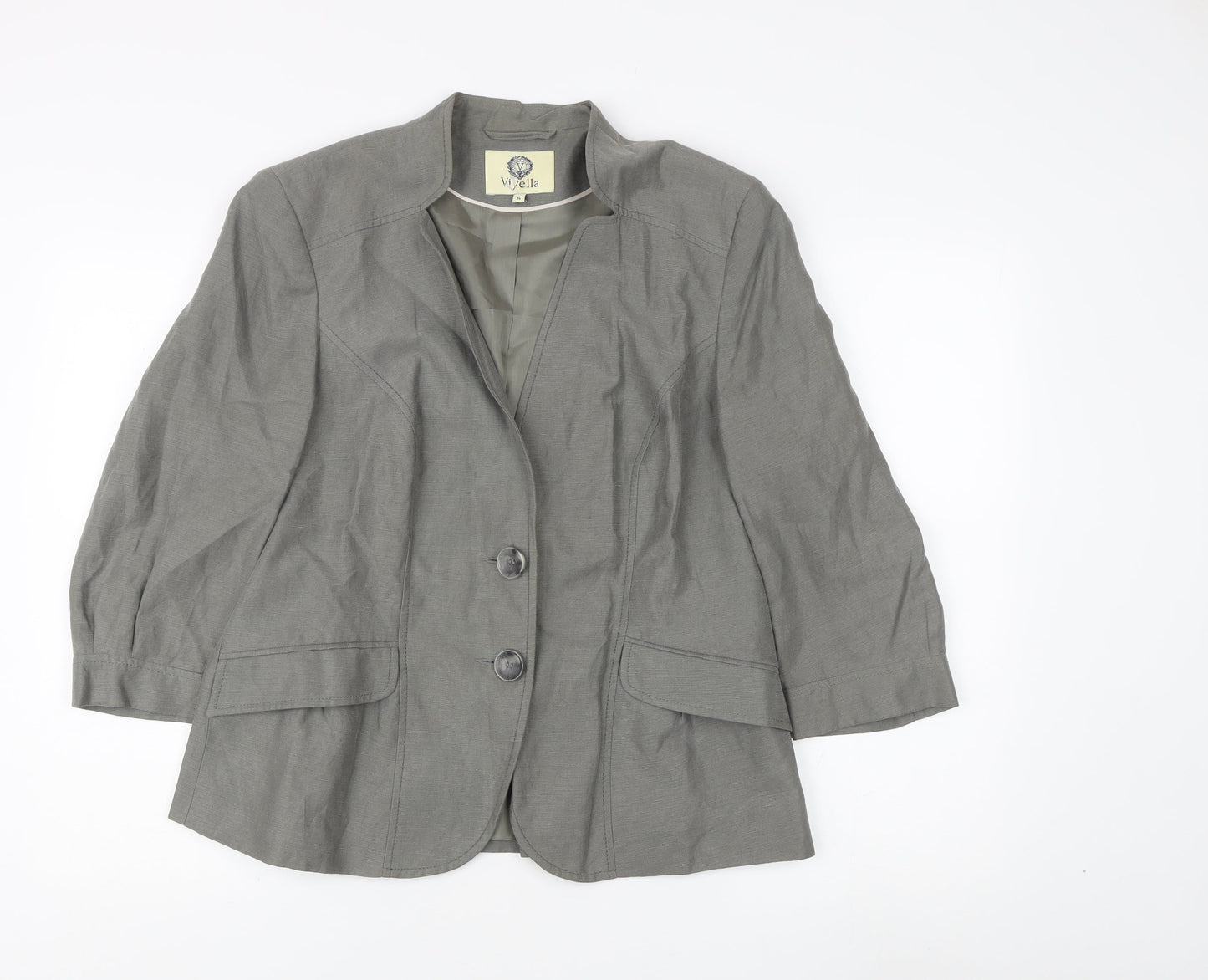 Viyella Women's Grey Blazer Size 14 - Excellent Condition
