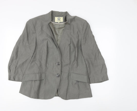 Viyella Women's Grey Blazer Size 14 - Excellent Condition